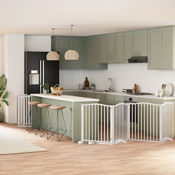 vidaXL Vrata za pse s vrata&scaron;cima 10 panela sklopiva 800 cm drvo topole