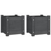 vidaXL Vrtne sadilice 2 kom sive 31 x 31 x 31 cm od masivne borovine