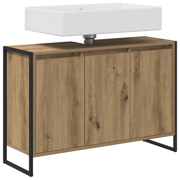 vidaXL Kupaonski ormar s vratima Umjetnička hrastovina 90 x 30 x 60 cm