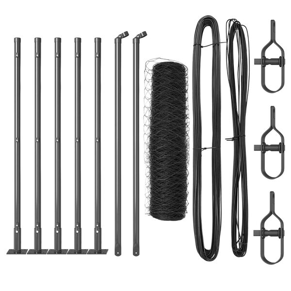 vidaXL Stup za ogradu Siva 10 x 0,4 m (mreža od 36 mm) Čelik i PVC