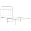 vidaXL Metalni okvir za krevet s uzglavljem bijeli 90x200 cm