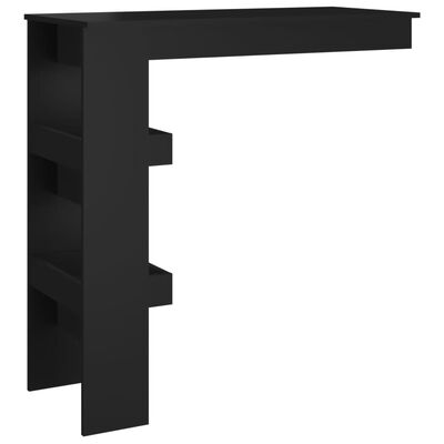 vidaXL Zidni barski stol crni 102 x 45 x 103,5 cm konstruirano drvo