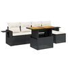 vidaXL 6-dijelni set vrtnih sofa s jastucima crni od poliratana