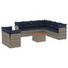 vidaXL 10-dijelni set vrtnih sofa od poliratana s jastucima sivi