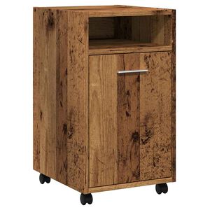 vidaXL Ormar s kotačićima Staro drvo 33x38x60 cm Konstruirano drvo