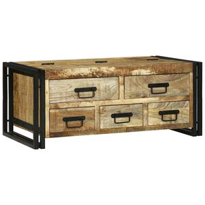 vidaXL Kava Stol s ladicama Smeđa 90 x 50 x 38 cm Čvrsto drvo manga