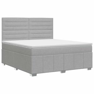 vidaXL Boxspring krevet s madracem Svjetlosiva 140 x 190 cm Tkanina