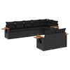 vidaXL 8-dijelni set vrtnih sofa od poliratana s jastucima crni