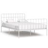 vidaXL Okvir za krevet s podnicama bijeli metalni 120 x 200 cm