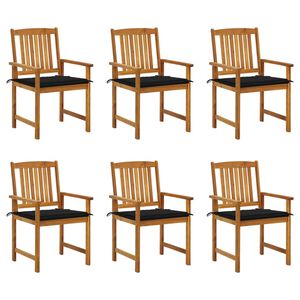 vidaXL Vrtne stolice s jastucima 6 kom od masivnog drva bagrema