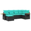 vidaXL 6-dijelni set vrtnih sofa od poliratana s jastucima crni
