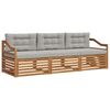 vidaXL Set vanjskih sofa s jastukom 3 pcs Prirodna i svijetlo siva