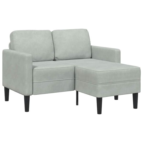 vidaXL Sofa 2-sjed s ležaljkom u obliku slova L svijetlo siva 125 cm