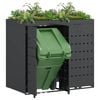 vidaXL Skladištenje kanti za 2 kante Antracit 136 x 77,5 x 121,5 cm