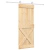 vidaXL Klizna vrata Prirodna i bijela 80 x 210 cm Čvrsta borovina