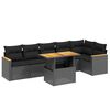 vidaXL 7-dijelni set vrtnih sofa od poliratana s jastucima crni