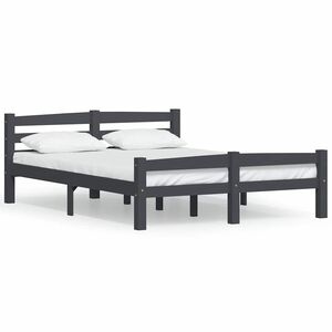 vidaXL Okvir za krevet od masivne borovine tamnosivi 120 x 200 cm