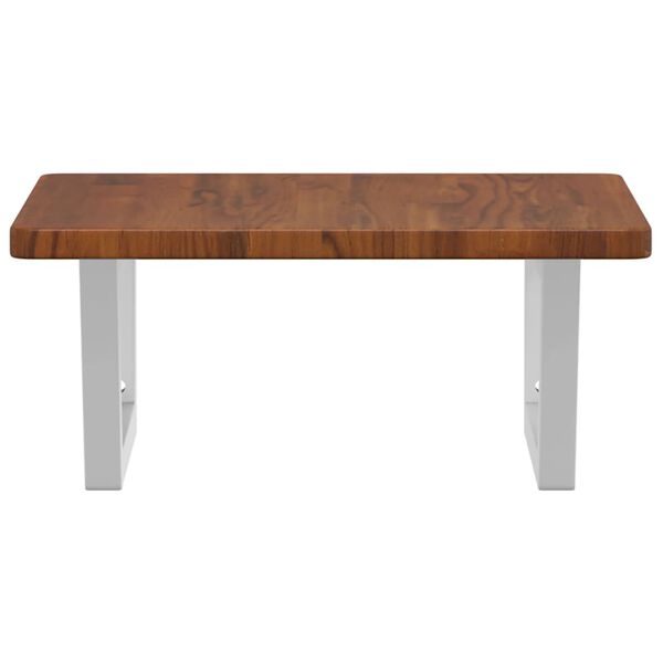 vidaXL Zidna polica za umivaonik od čelika i masivne hrastovine