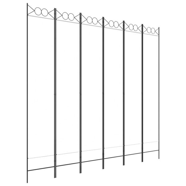 vidaXL Sobna pregrada sa 6 panela bijela 240x220 cm od tkanine