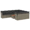 vidaXL 11-dijelni set vrtnih sofa od poliratana s jastucima sivi