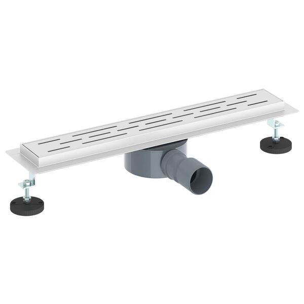 vidaXL Odvod za tu&scaron; s staklenim poklopcem i 360&deg; sifonom Srebrno 50 cm