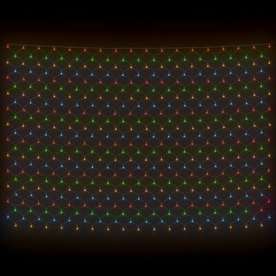 vidaXL Božićna svjetlosna mreža šarena 3 x 2 m 204 LED