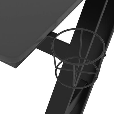 vidaXL Igraći stol s nogama u oblika slova ZZ crni 90 x 60 x 75 cm