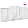 vidaXL Lučne gabionske ko&scaron;are 4 kom 300x50x120/140cm pocinčano željezo