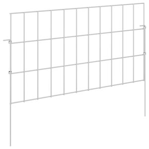 vidaXL Ograda za vrt s kolčićima 48 kom. 55 x 30 cm Pocinčani čelik