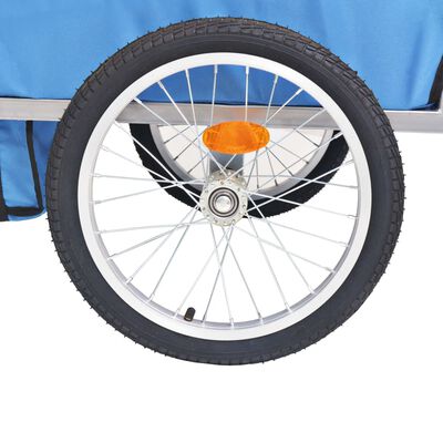 vidaXL Prikolica za bicikl sivo-plava 30 kg