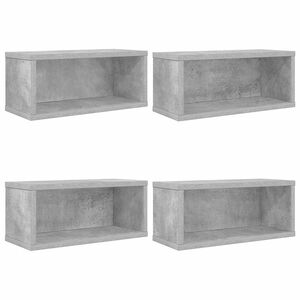 vidaXL Stalak za CD-ove 4 kom. Betonska siva 40 x 17 x 17 cm