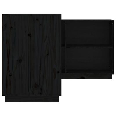 vidaXL Radni stol crni 110 x 50 x 75 cm od masivne borovine