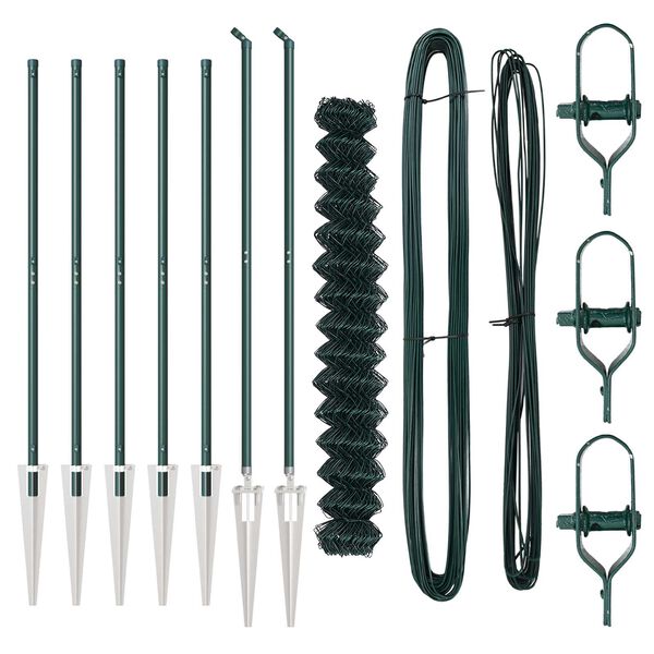 vidaXL Stup za ogradu Zelena 10 x 1,6 m (40 x 40 mm mreža) Čelik i PVC