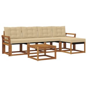 vidaXL Set vanjskih sofa s jastukom 6 pcs Prirodna i bež