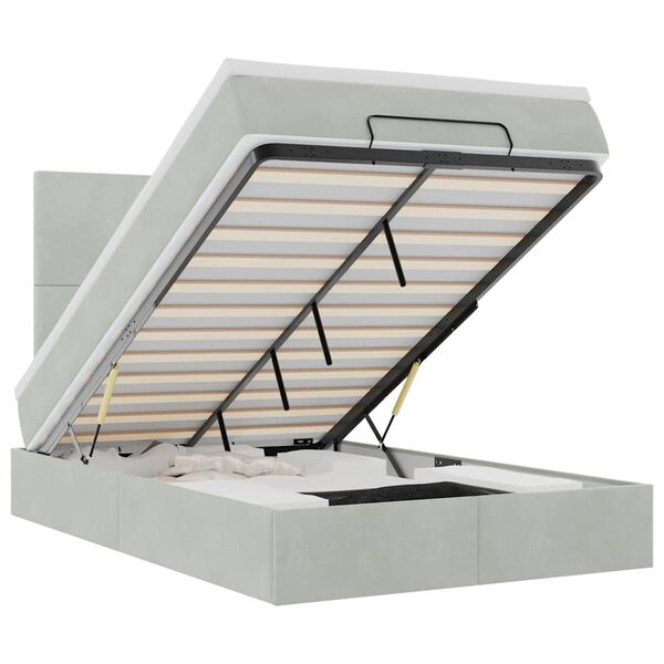 vidaXL Okvir za krevet s madracima svjetlosivi 120x190 cm bar&scaron;unasti