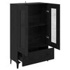 vidaXL Highboard Crni hrast 70 x 31 x 115 cm Obrađeno drvo i čelik