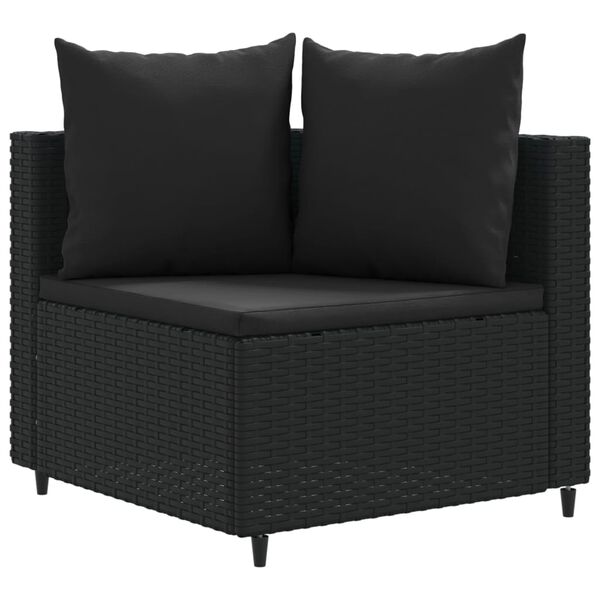 vidaXL 7-dijelni set vrtnih sofa od poliratana s jastucima crni