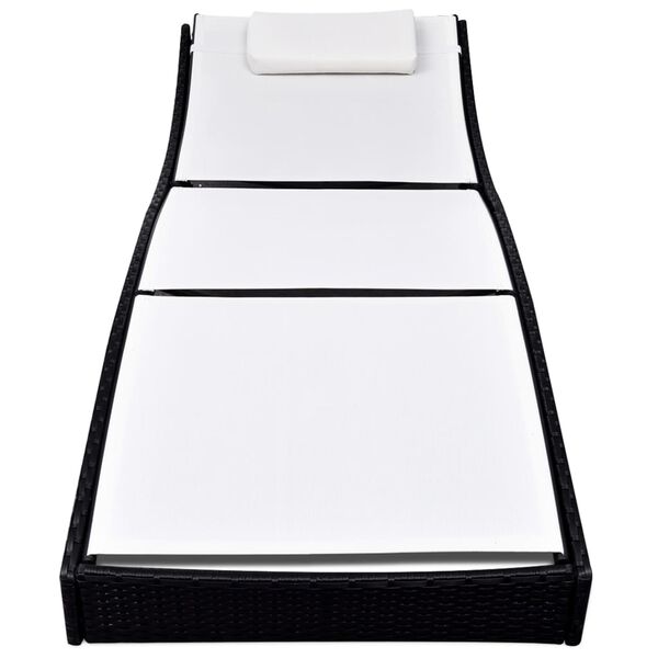 vidaXL Ležaljka za sunčanje od poliratana crna