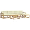 vidaXL Set vanjskih sofa 6 kom. 5-sjedala Bijela i krem Poliester