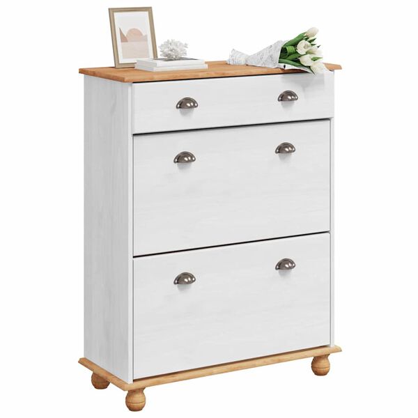 vidaXL Ormar za cipele s ladicama ASKIM Bijelo 85 x 35 x 108 cm