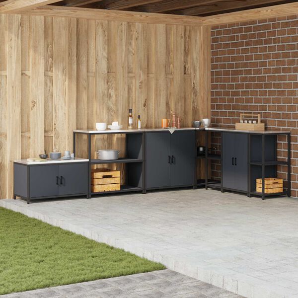 vidaXL Kuhinjsko skladi&scaron;tenje s policom Antracit 60 x 50 x 92 cm Čelik