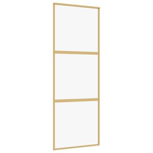 vidaXL Klizna vrata zlatna 76x205 cm prozirno staklo ESG i aluminij
