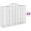 vidaXL Lučne gabionske ko&scaron;are 9 kom 200x50x140/160cm pocinčano željezo