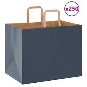 vidaXL Papirnate vrećice 250 kom s ručkama plave 32x22x24 cm