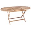 vidaXL Preklopni vrtni stol Prirodna 160 x 80 x 76 cm Čvrsto teak drvo