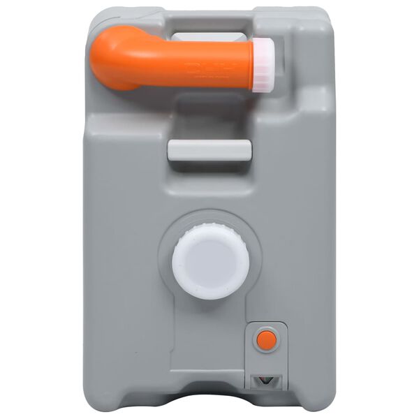 vidaXL Spremnik za vodu s kotačima za kampiranje 25 L sivi