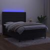 vidaXL Krevet box spring s madracem LED crni 140x200 cm baršun
