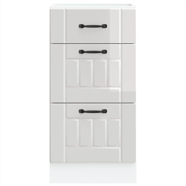 vidaXL Kuhinjski podni ormarić "Lucca" visoki sjaj bijele boje inženjerskog drva