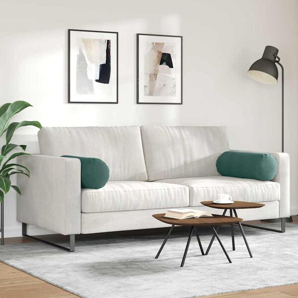 vidaXL Valjkasti jastučići 2 pcs Tamnozelena Ø 25 x 70 cm