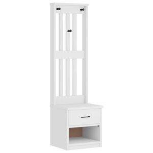 vidaXL Drvo za dvoranu SANDNES bijelo 45x40x159,5 cm puno drvo bor